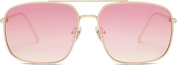 Trendy Square Aviator Sunglasses for Women Men