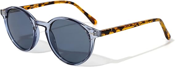 Vintage Small Round Sunglasses for Women Men.Stylish Polarized UV400 Colored Lens.Tinted Sun Glasses.Classic Sunnies