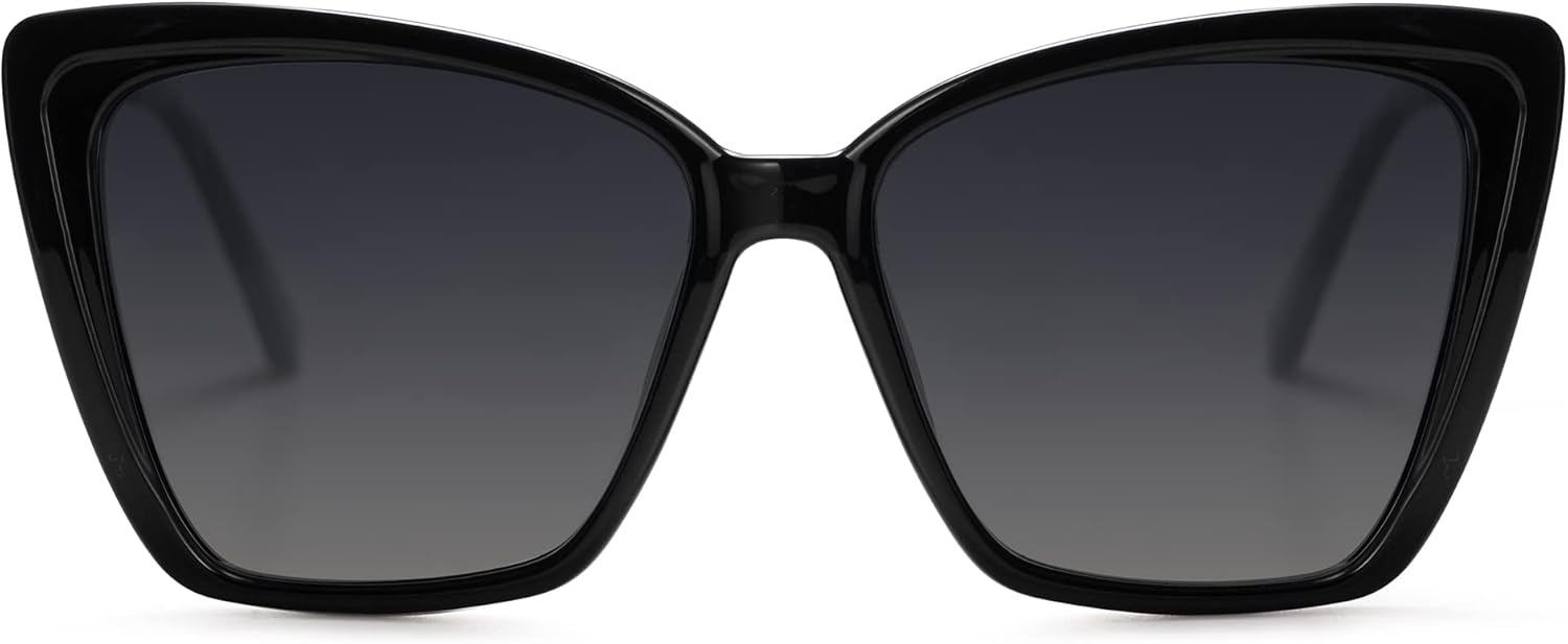Trendy Polarized Sunglasses For Women Retro Womens Oversized Square Cat Eye Sun Glasses UV Protection SJ2206
