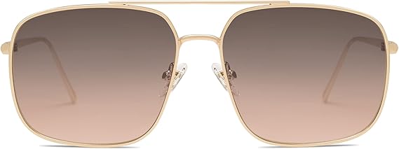 Trendy Square Aviator Sunglasses for Women Men