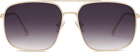 Trendy Square Aviator Sunglasses for Women Men