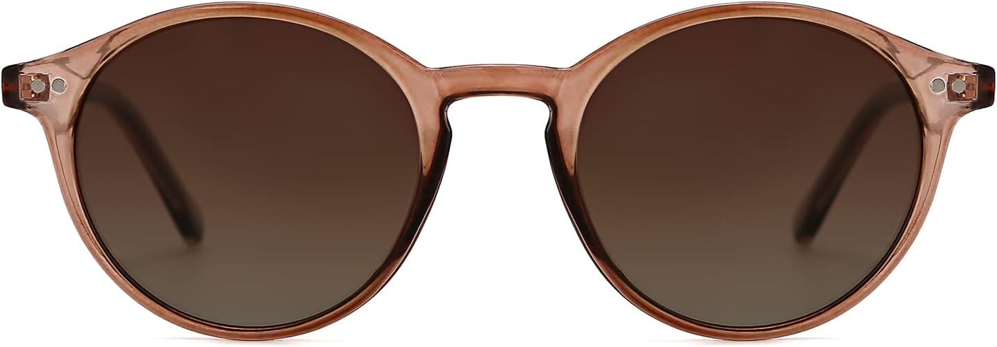 Vintage Small Round Sunglasses for Women Men.Stylish Polarized UV400 Colored Lens.Tinted Sun Glasses.Classic Sunnies