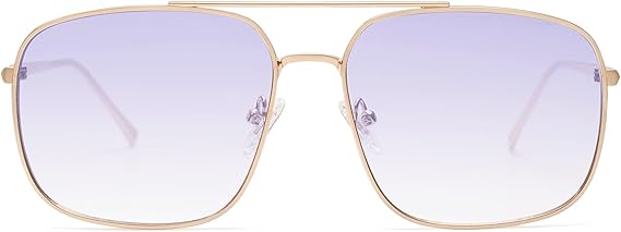 Trendy Square Aviator Sunglasses for Women Men