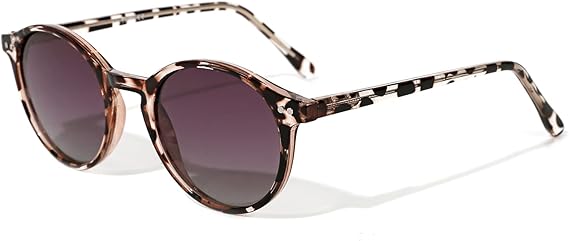 Vintage Small Round Sunglasses for Women Men.Stylish Polarized UV400 Colored Lens.Tinted Sun Glasses.Classic Sunnies