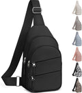 Crossbody Bags for Women. Sling Bag for Men. Small Hiking Backpack Anti Theft Lightweight for Outdoors Travel (M. Black)