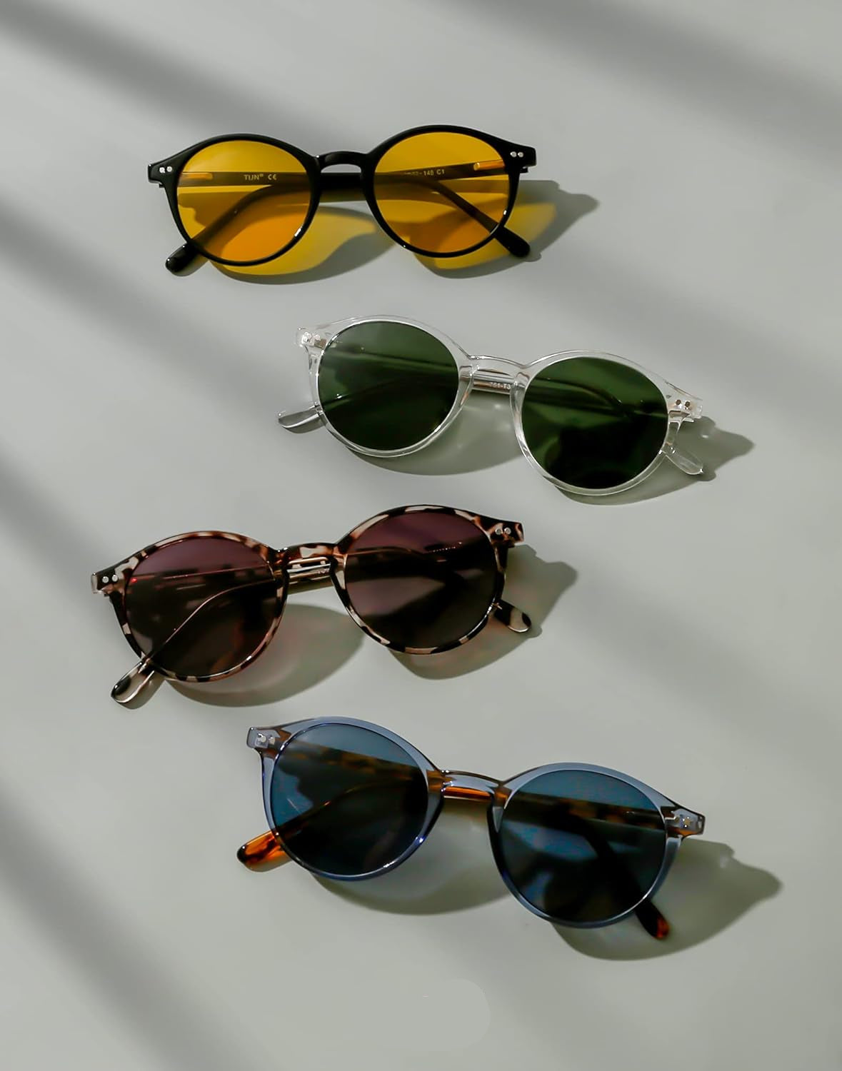 Vintage Small Round Sunglasses for Women Men.Stylish Polarized UV400 Colored Lens.Tinted Sun Glasses.Classic Sunnies