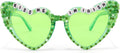 Green Heart-shaped Sunglasses for Women