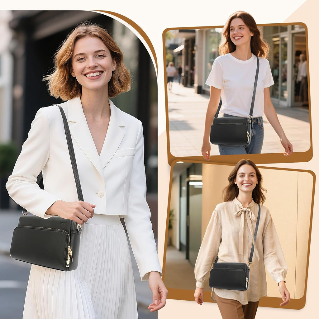 Small Crossbody Bags for Women Vegan Leather Crossbody Purses for Women Travel with Adjustable Shoulder Strap