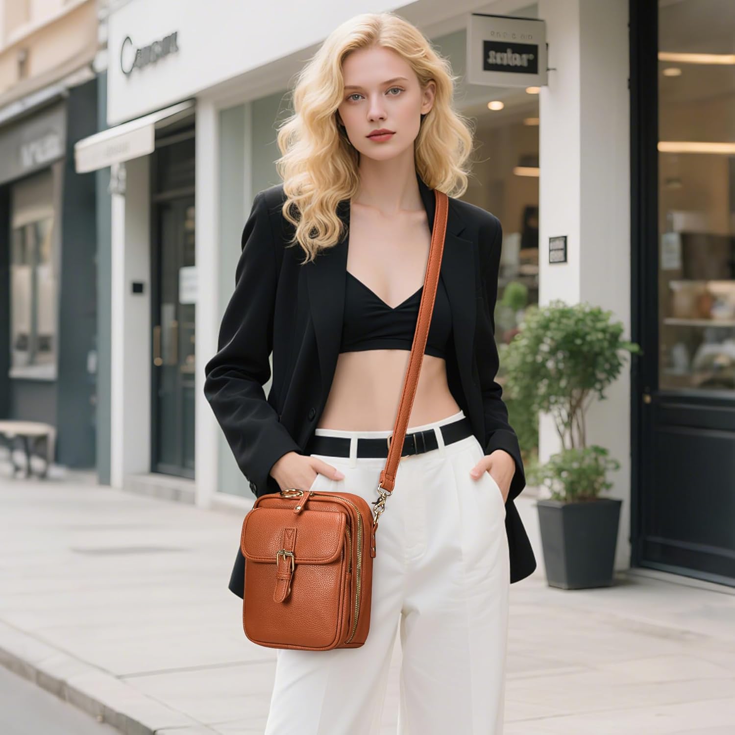 Small Crossbody Bags for Women Vegan Leather Messenger Purses. Vintage Wallet Anti Theft Shoulder Handbags with Card Slots