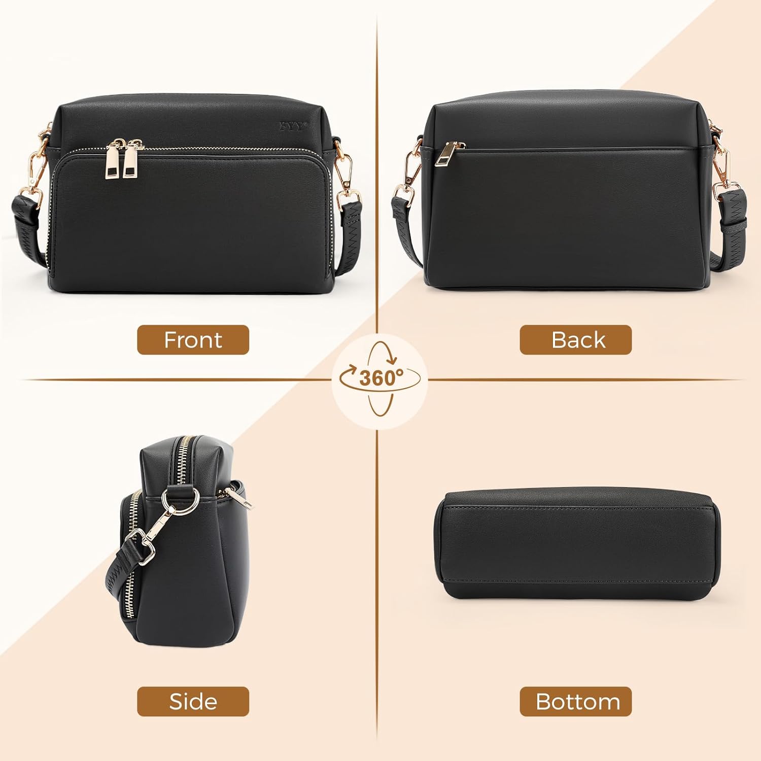 Small Crossbody Bags for Women Vegan Leather Crossbody Purses for Women Travel with Adjustable Shoulder Strap