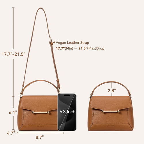 Crossbody Bags for Women Vegan Leather Small Purse with Top Handle Shoulder Handbags for Everyday Use
