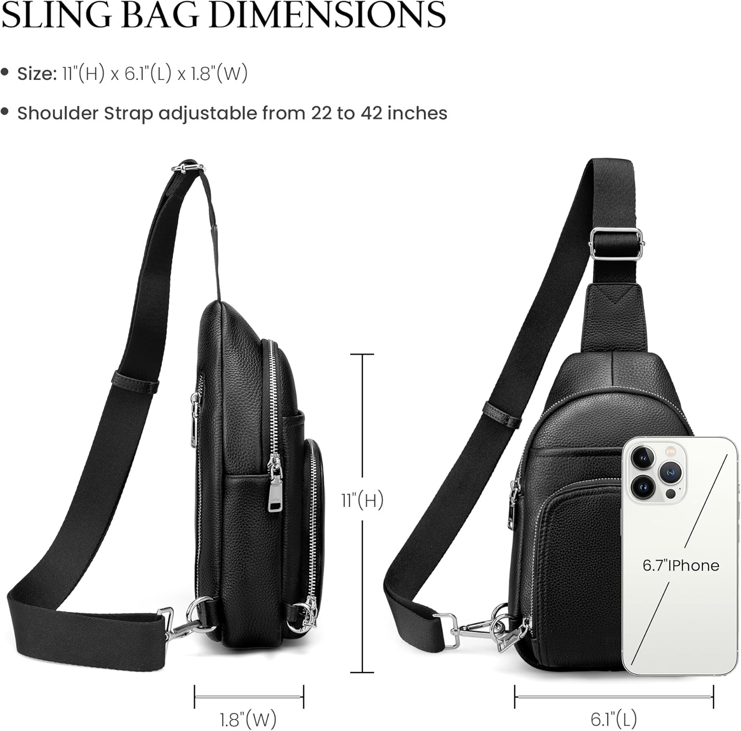 Genuine Leather Small Crossbody Sling Bags for Women Anti-Theft Fanny Packs Chest Bags Purse with Built in RFID Wallet