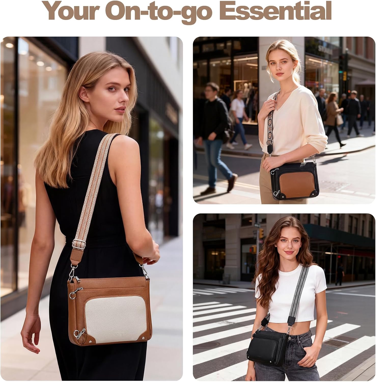 Anti-Theft Crossbody Purse for Women. Crossbody Shoulder Bag with Built-in Wallet & RFID Blocking for Travel Workout