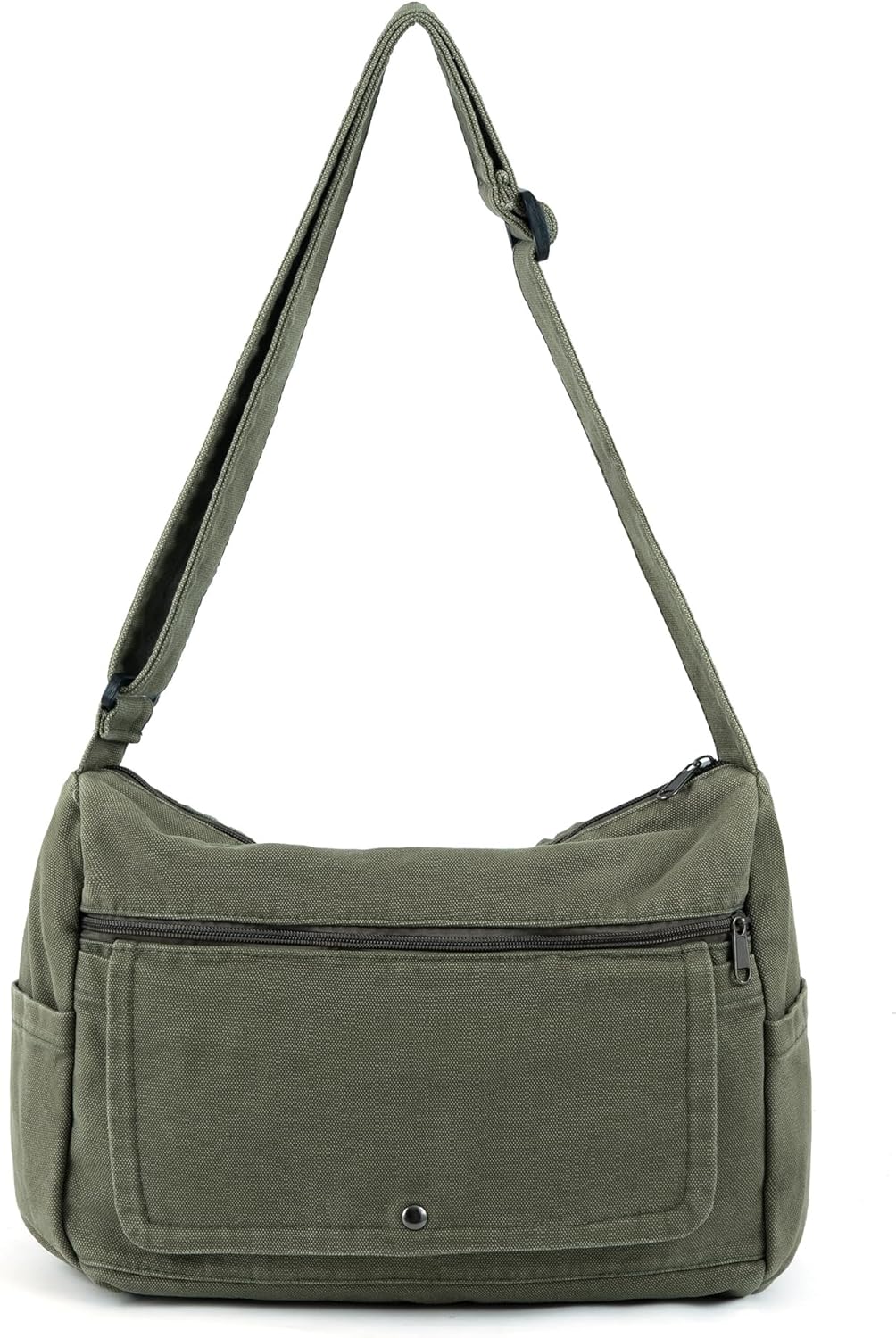 Canvas Messenger Bag for Women Men Crossbody Tote Bag with Multiple Pockets Vintage Satchel