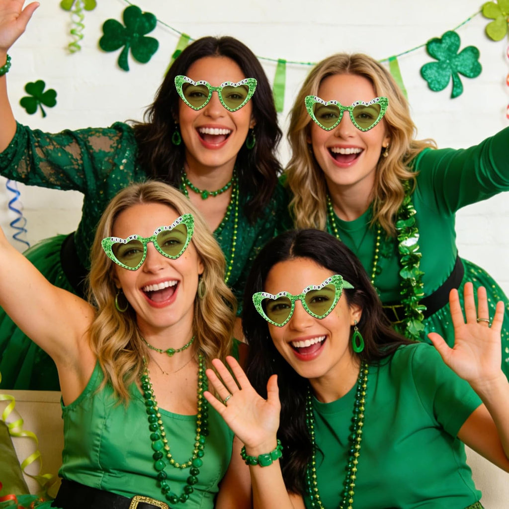 Green Heart-shaped Sunglasses for Women