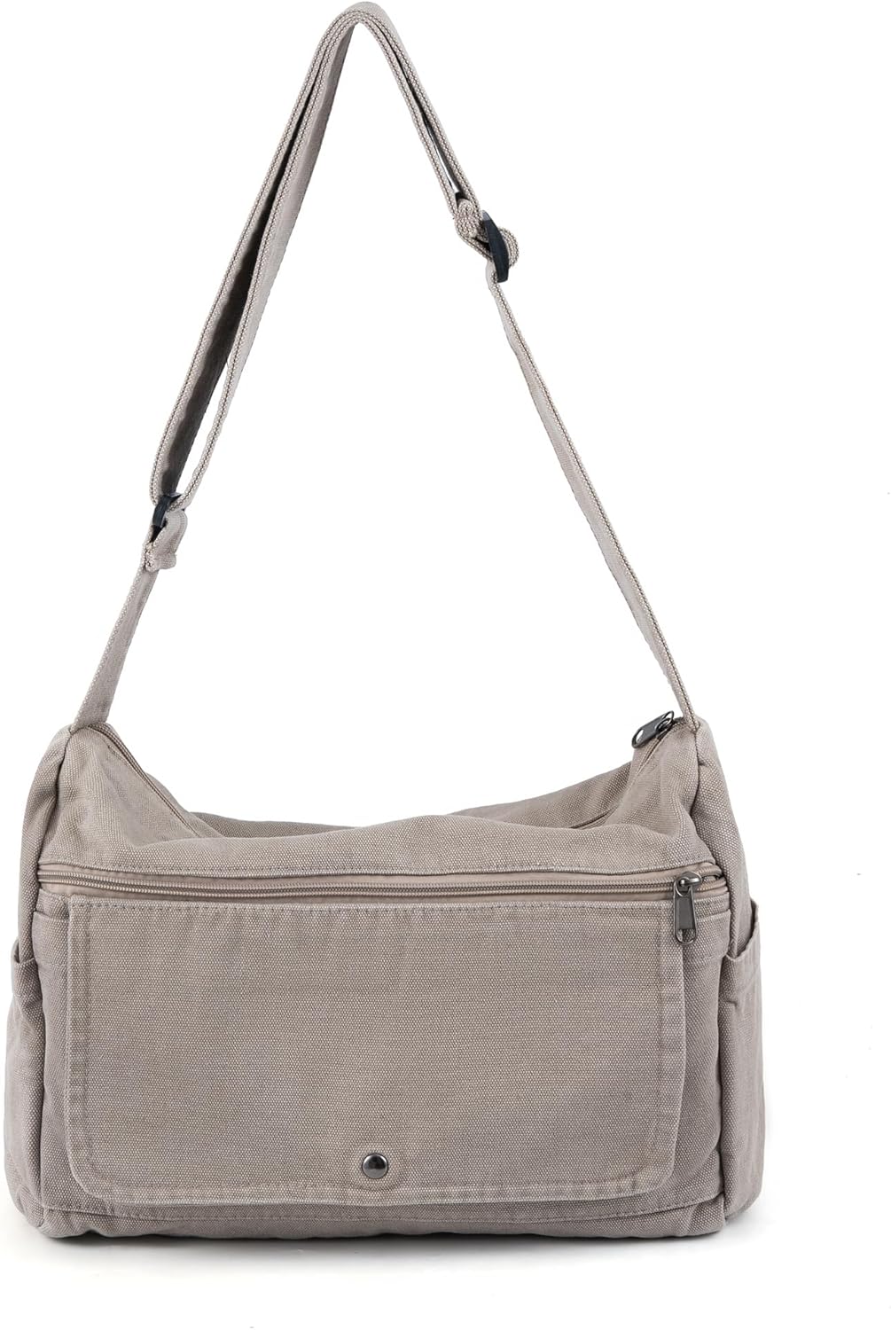 Canvas Messenger Bag for Women Men Crossbody Tote Bag with Multiple Pockets Vintage Satchel