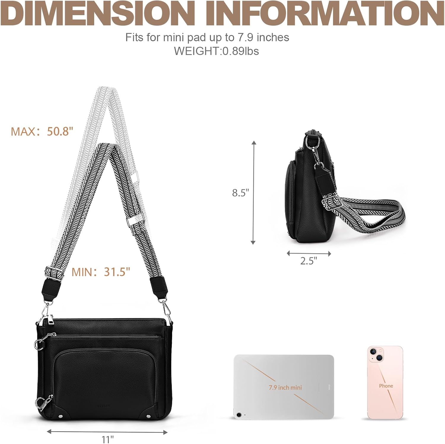 Anti-Theft Crossbody Purse for Women. Crossbody Shoulder Bag with Built-in Wallet & RFID Blocking for Travel Workout