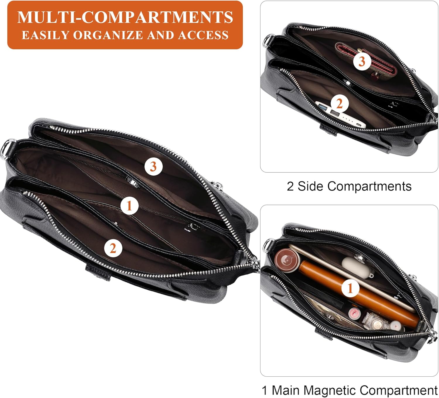 Genuine Leather Small Hobo Crossbody Bags for Women Shoulder Purses and Handbags