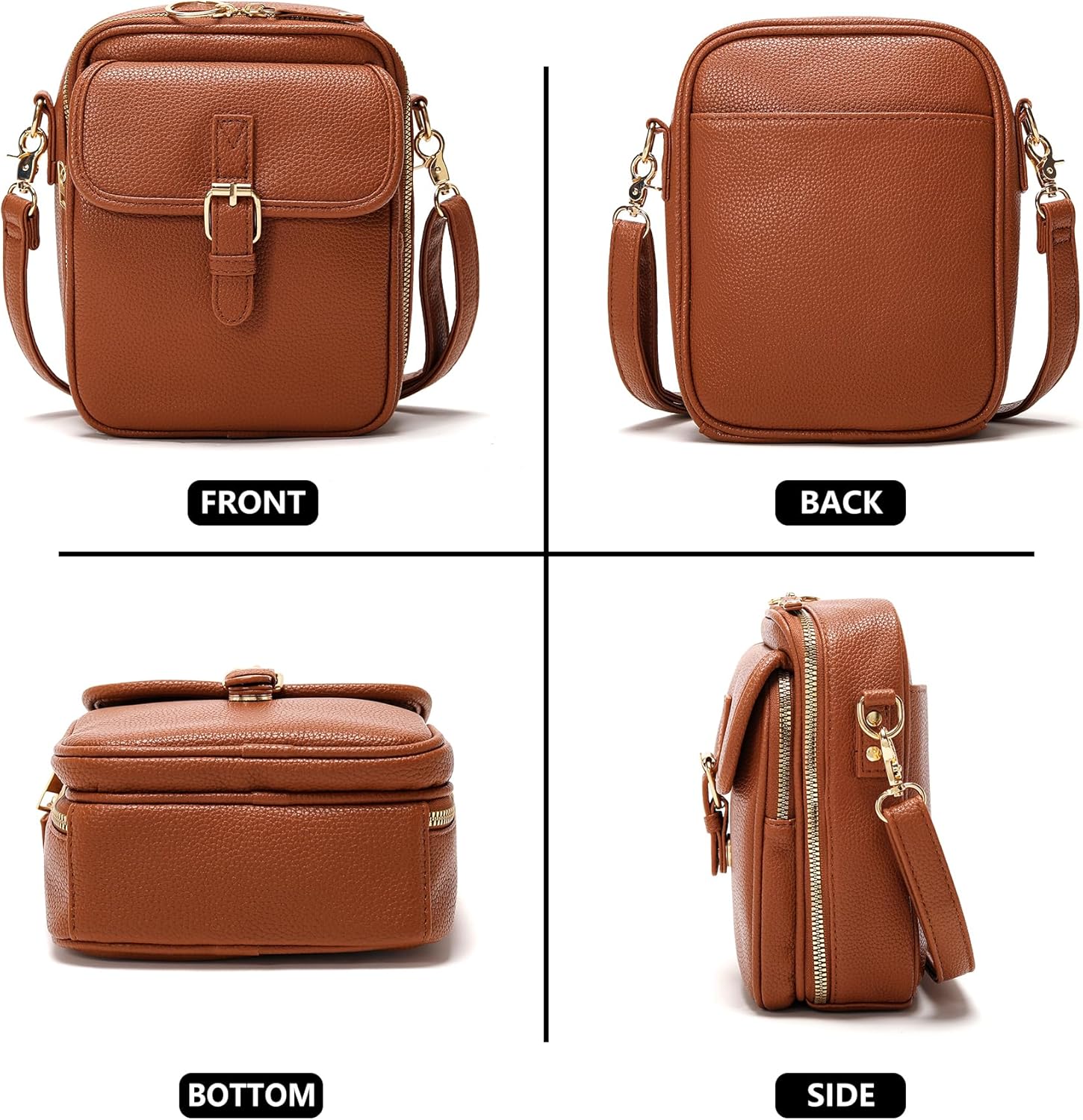 Small Crossbody Bags for Women Vegan Leather Messenger Purses. Vintage Wallet Anti Theft Shoulder Handbags with Card Slots