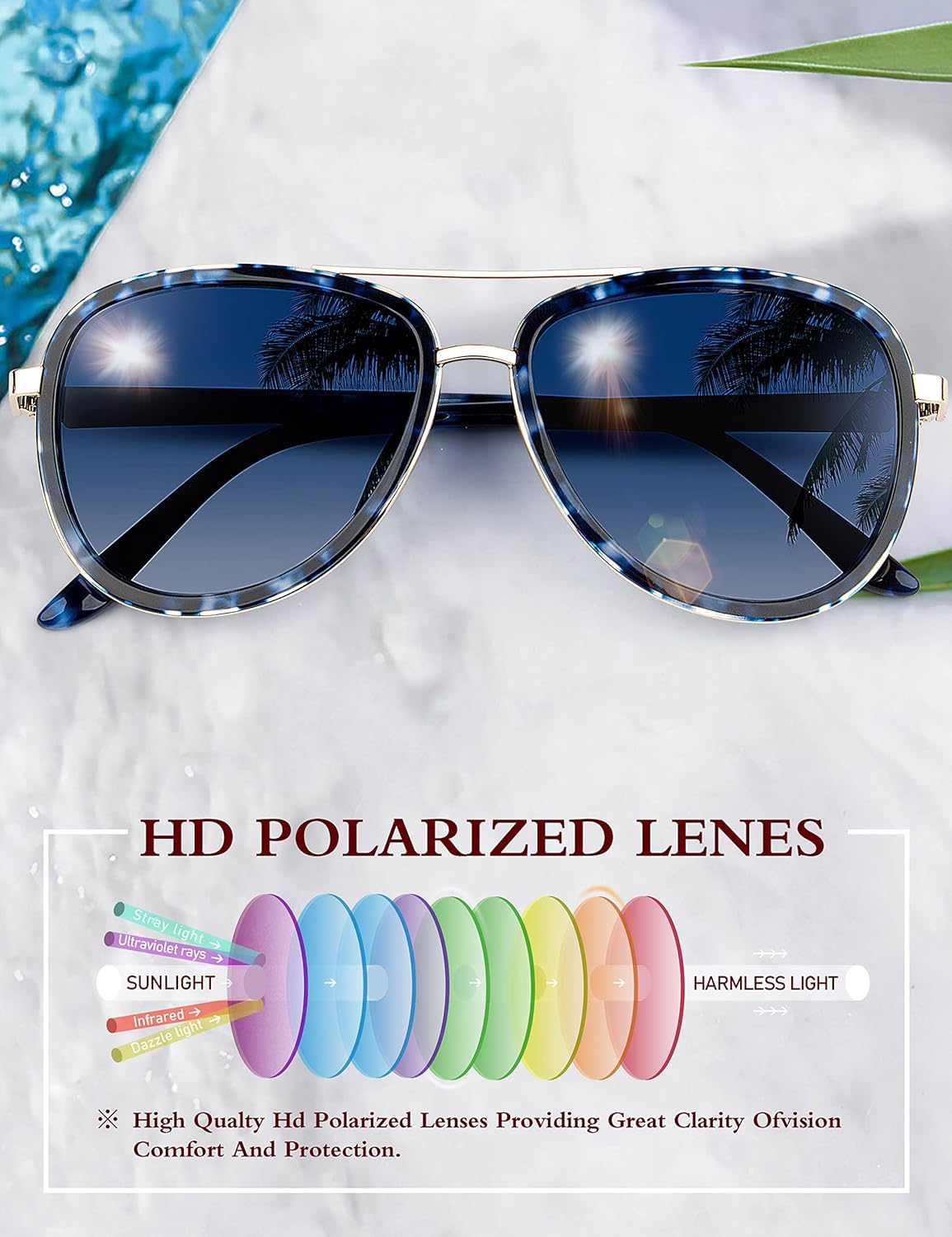 Polarized Sunglasses for Womens Retro Mirrored