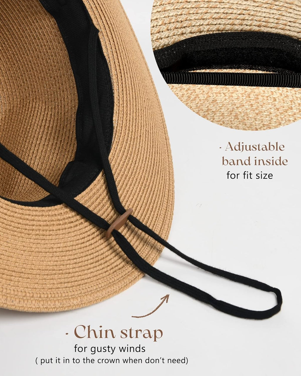 Womens Mens Wide Brim Straw Panama Hat Fedora Summer Beach Sun Hats UPF Straw Hat for Women